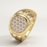 0.417 CT Round Shaped Multi Stone Lab-Grown Diamond Engagement Ring For Men