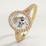 2.0 CT Oval Cut Halo & Pave Lab-Grown Diamond Engagement Ring