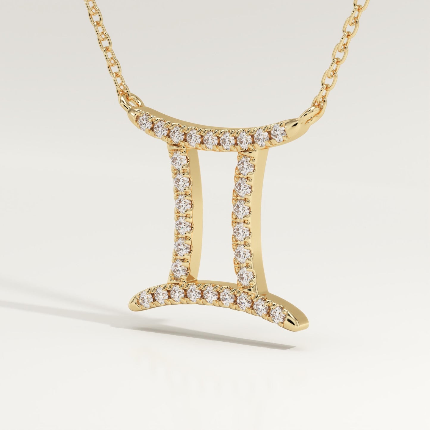 0.13 TCW Round Lab-Grown Diamond Gemini Zodiac Necklace