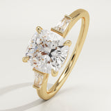 2.0 CT Cushion Cut Three Stone Lab-Grown Diamond Engagement Ring