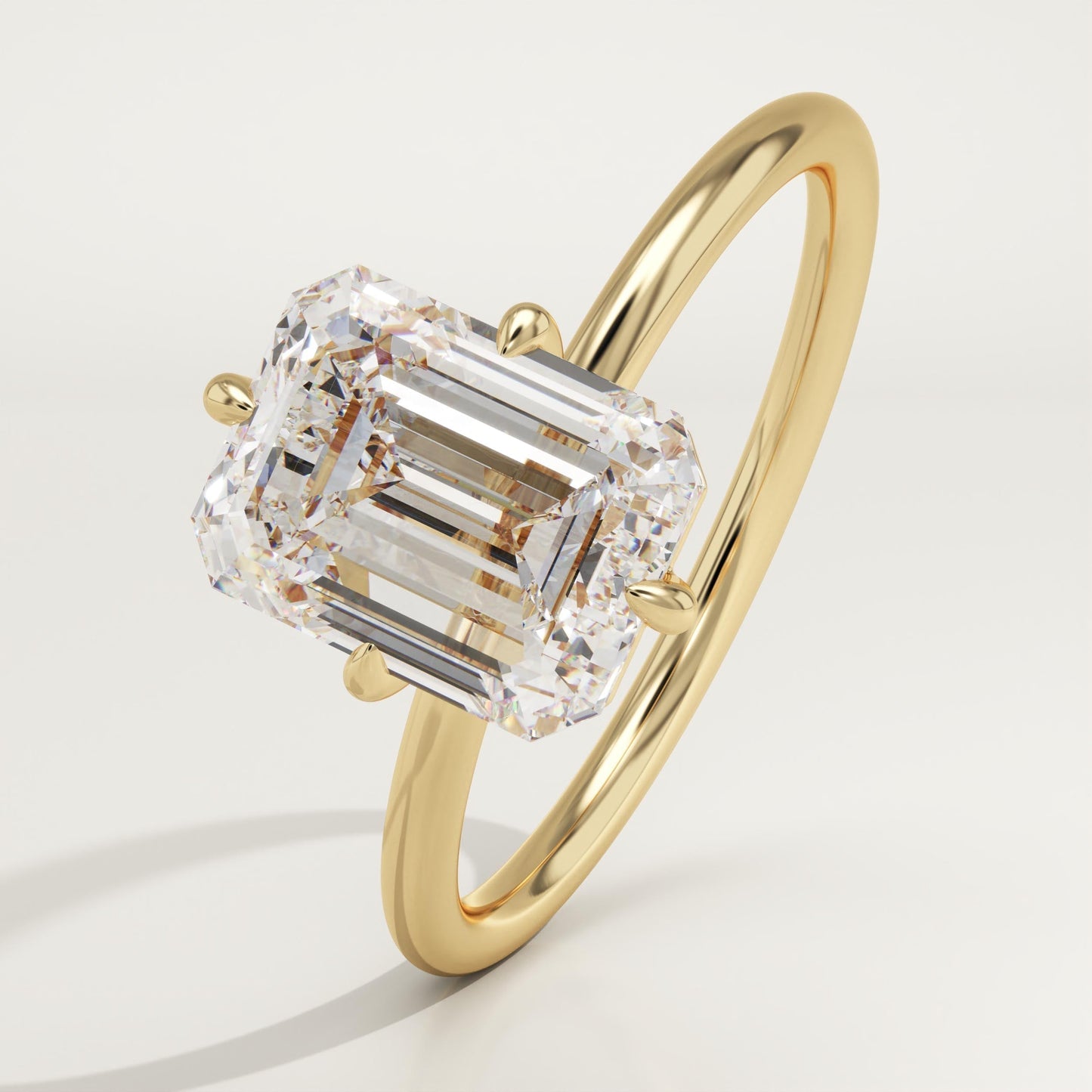 Emerald Cut Solitaire Lab-Grown Diamond Engagement Ring