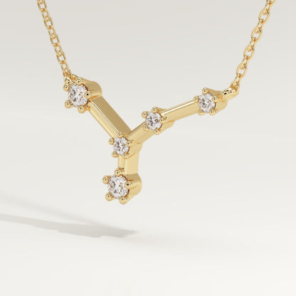 0.116 TCW Round Lab-Grown Diamond Cancer Constellation Necklace