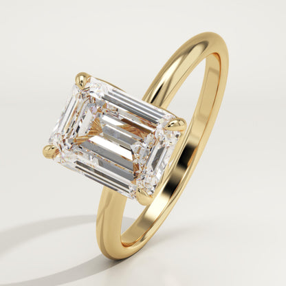 Emerald Cut Solitaire Lab-Grown Diamond Engagement Ring