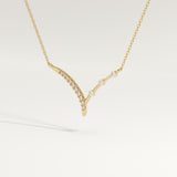 0.128 TCW Round Lab-Grown Diamond Half Chevron Necklace