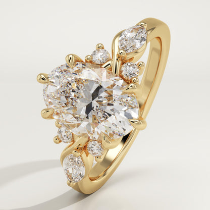 Oval Cut Nature Inspired Lab-Grown Diamond Engagement Ring