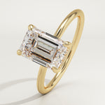 2.0 CT Emerald Cut Hidden Halo Lab-Grown Diamond Engagement Ring