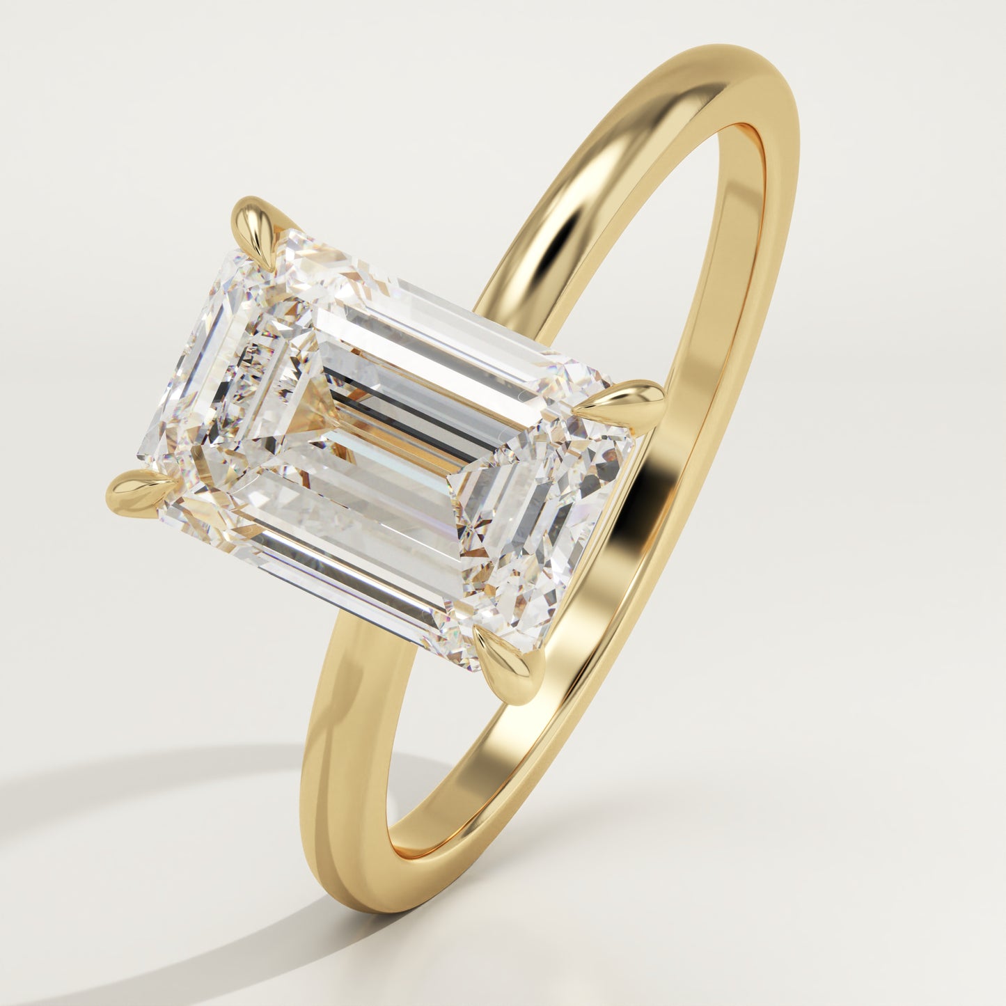 2.5 CT Emerald Cut Moissanite Solitaire Engagement Ring (US Size 7.5 Ready To Ship)