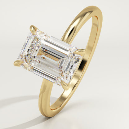 2.5 CT Emerald Cut Moissanite Solitaire Engagement Ring (US Size 7.5 Ready To Ship)