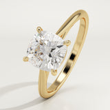 2.0 CT Cushion Cut Solitaire Lab-Grown Diamond Engagement Ring