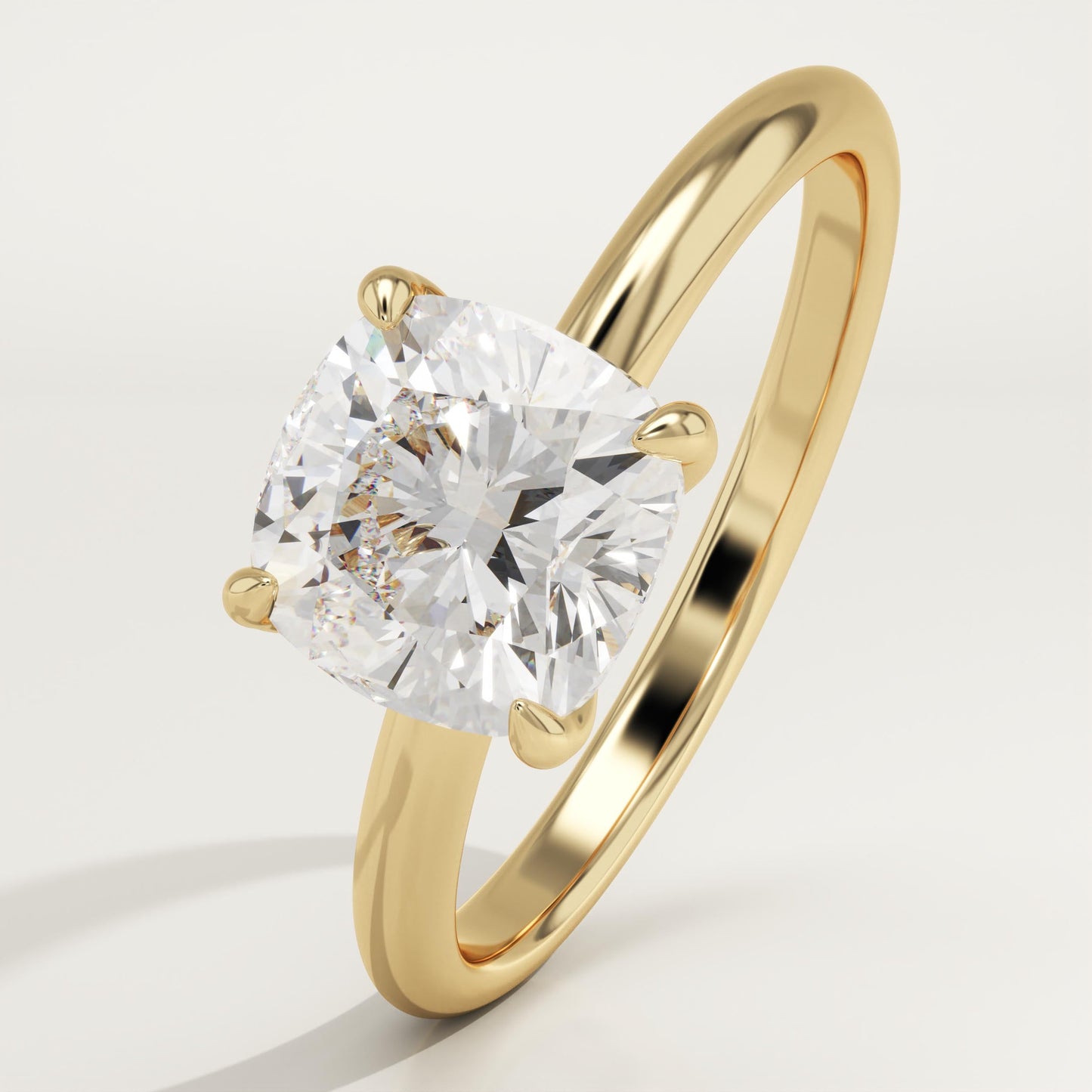 1.75 CT Cushion Cut Solitaire Moissanite Engagement Ring
