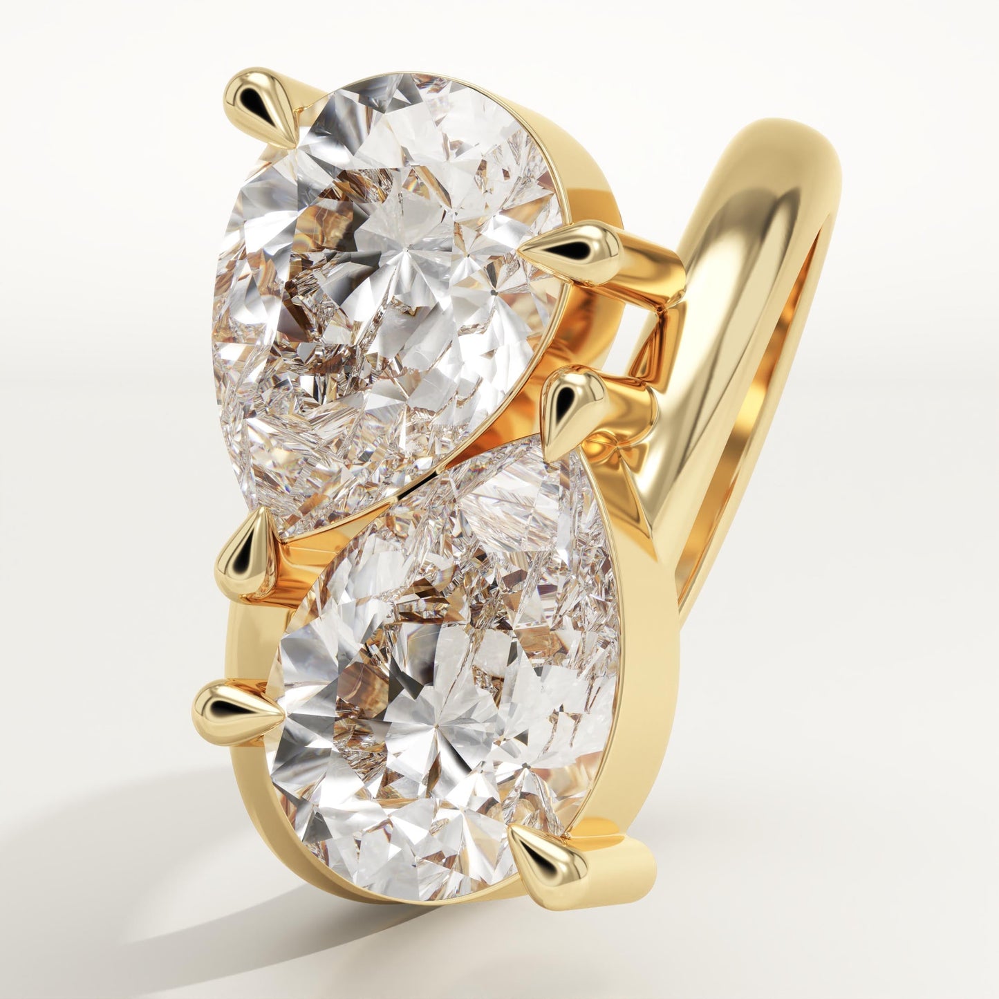 3.5 TCW Pear Cut Toi Et Moi Lab-Grown Diamond Engagement Ring