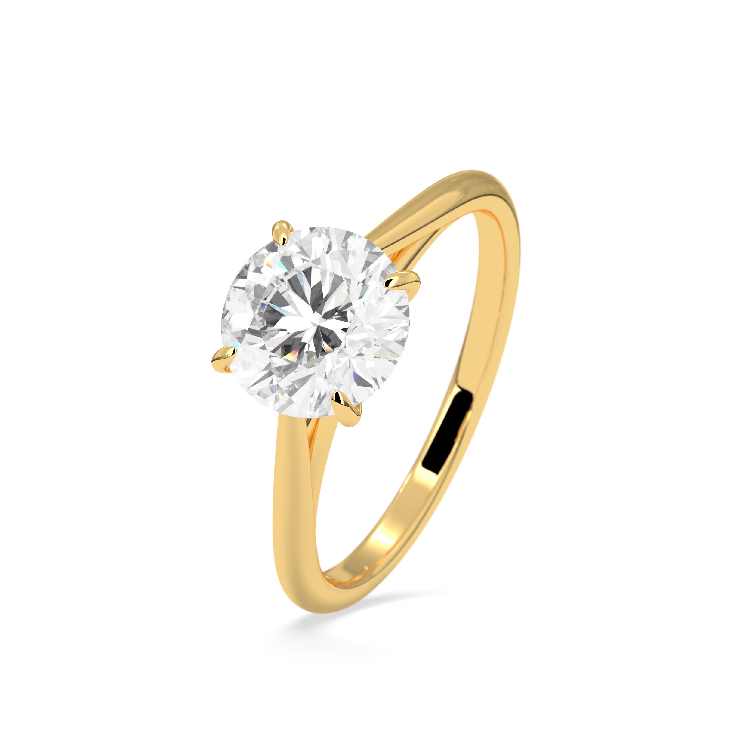 2.0 CT Round Cut Solitaire Lab-Grown Diamond Engagement Ring