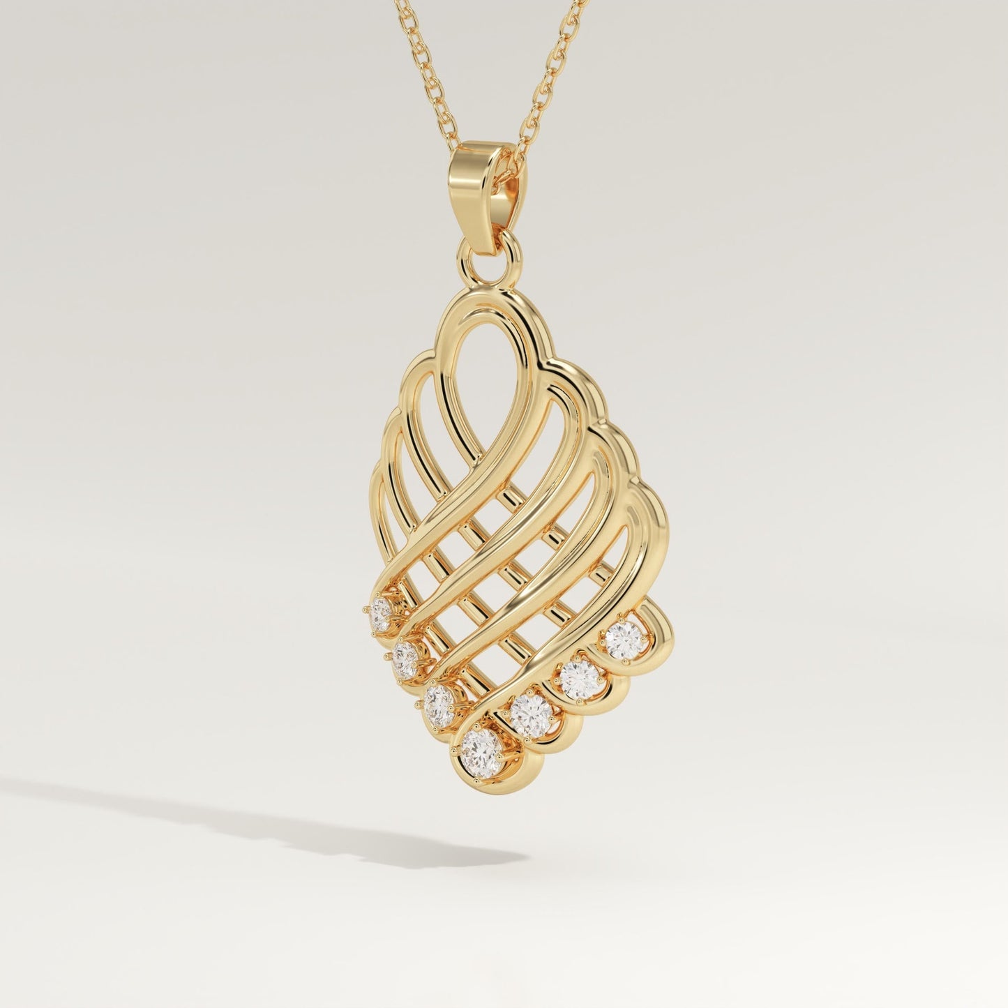 0.158 TCW Round Lab-Grown Diamond Charm Necklace