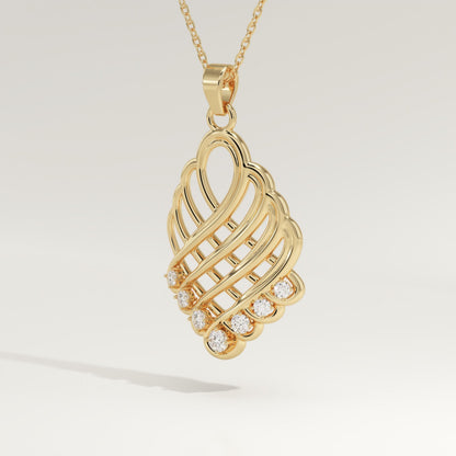 0.158 TCW Round Lab-Grown Diamond Charm Necklace