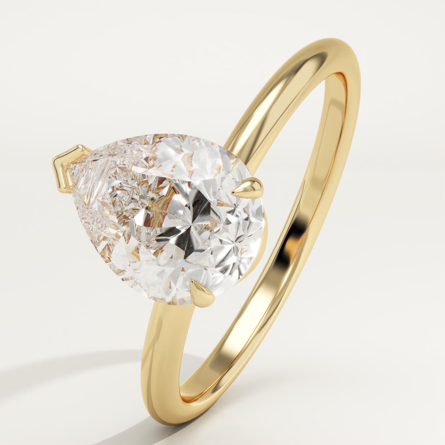 Pear Cut Solitaire Lab-Grown Diamond Engagement Ring