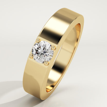 0.47 CT Round Lab-Grown Diamond Solitaire Wedding Band For Men