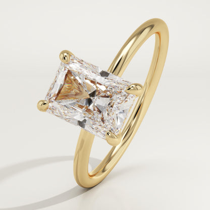 Radiant Cut Hidden Halo Lab-Grown Diamond Engagement Ring