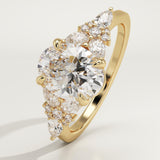 2.0 CT Oval Cut Cluster Lab-Grown Diamond Engagement Ring