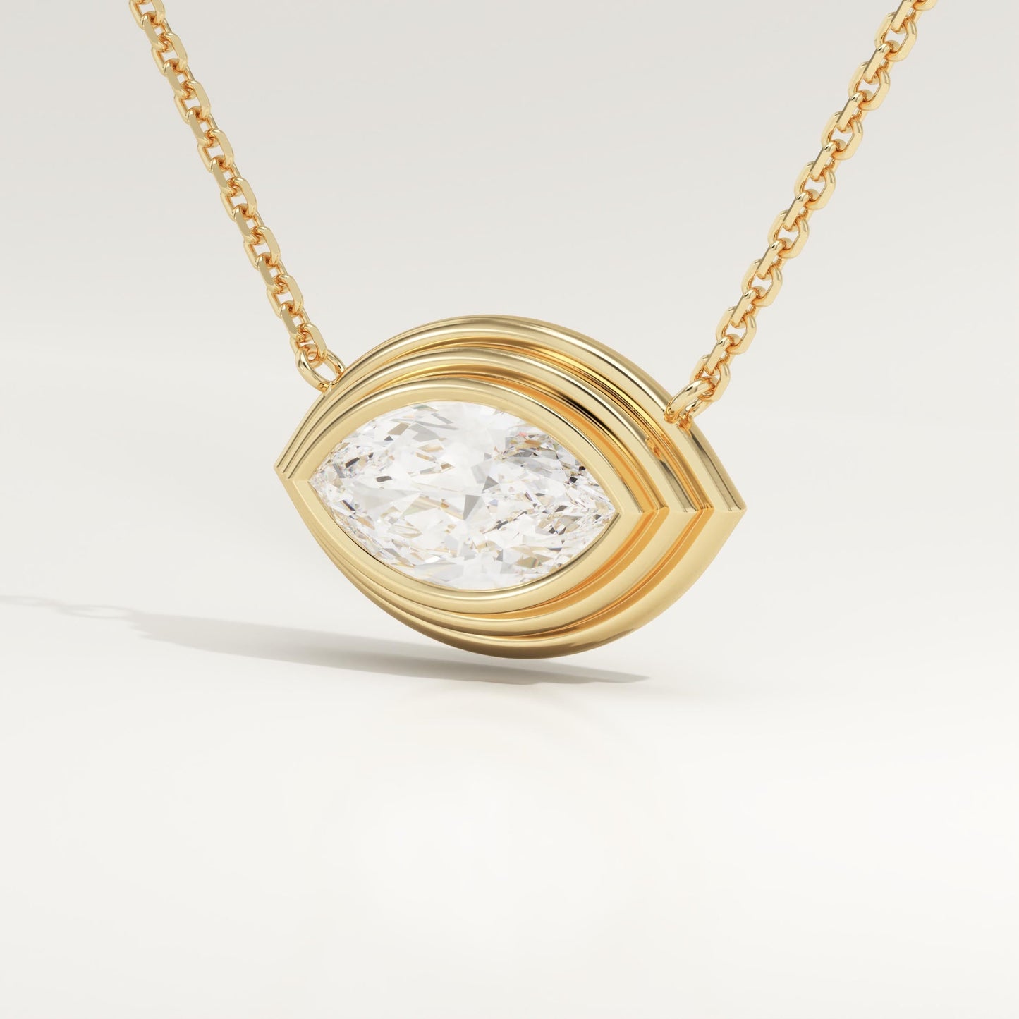 2 CT Marquise Lab-Grown Diamond Solitaire & Bezel Necklace