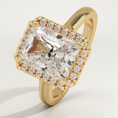 Radiant Cut Halo Lab-Grown Diamond Engagement Ring