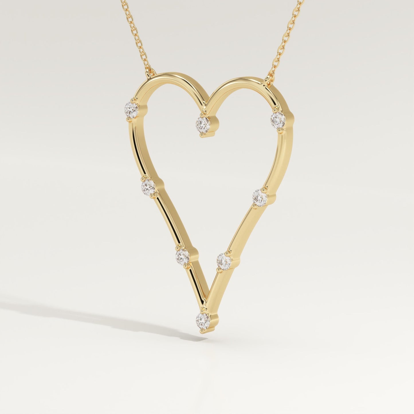 0.24 TCW Round Lab-Grown Diamond Heart Shaped Necklace