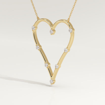 0.24 TCW Round Lab-Grown Diamond Heart Shaped Necklace