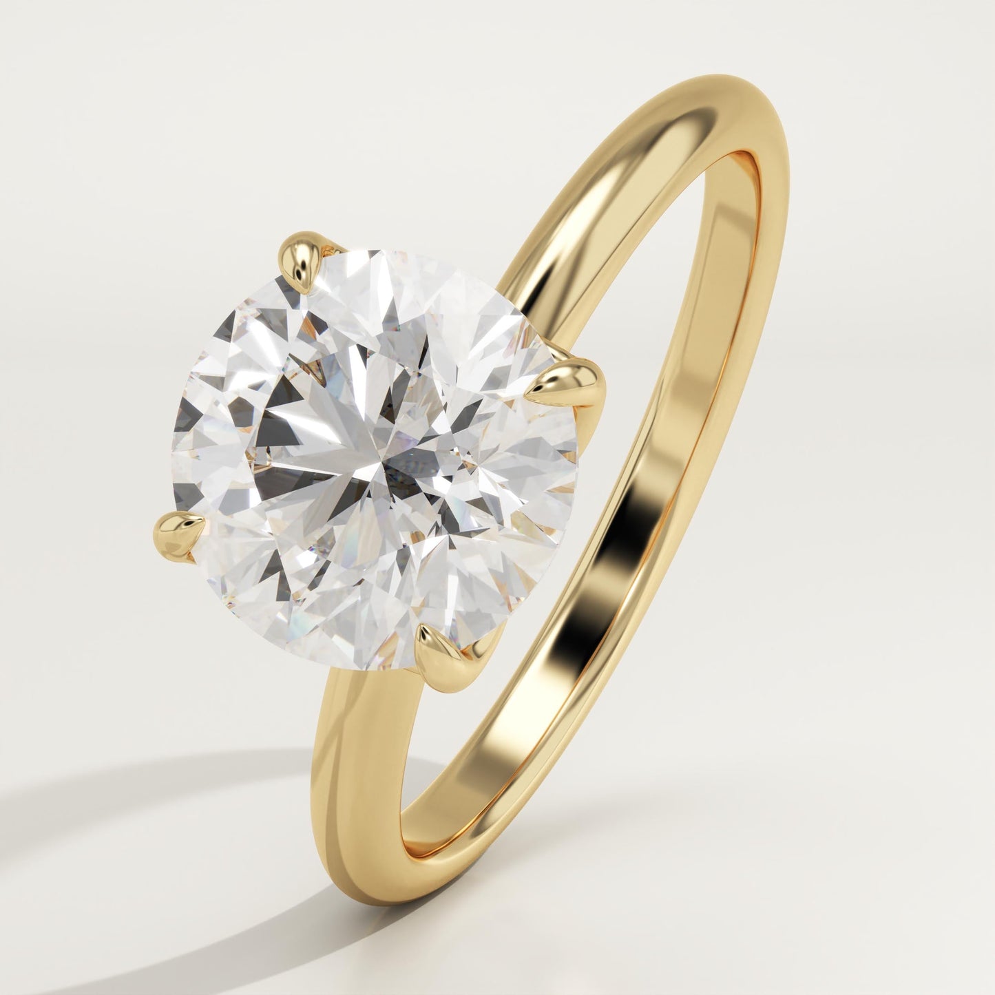 2 CT Round Cut Solitaire Moissanite Engagement Ring