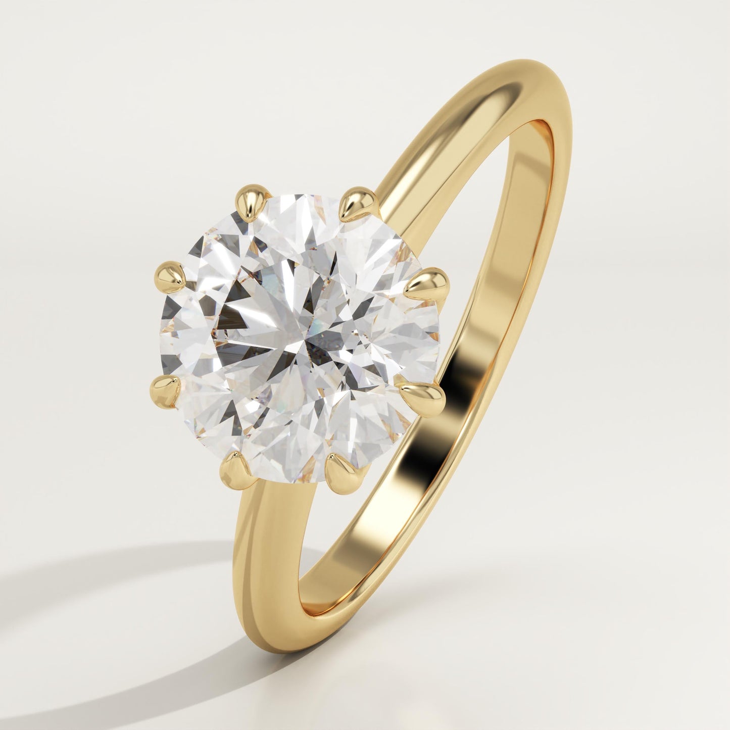 2 CT Round Cut Solitaire Moissanite Engagement Ring