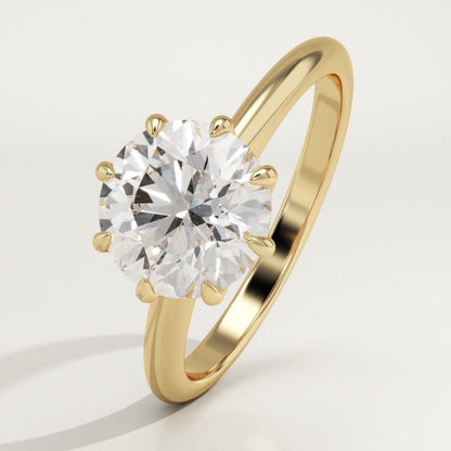 2 CT Round Cut Solitaire Moissanite Engagement Ring