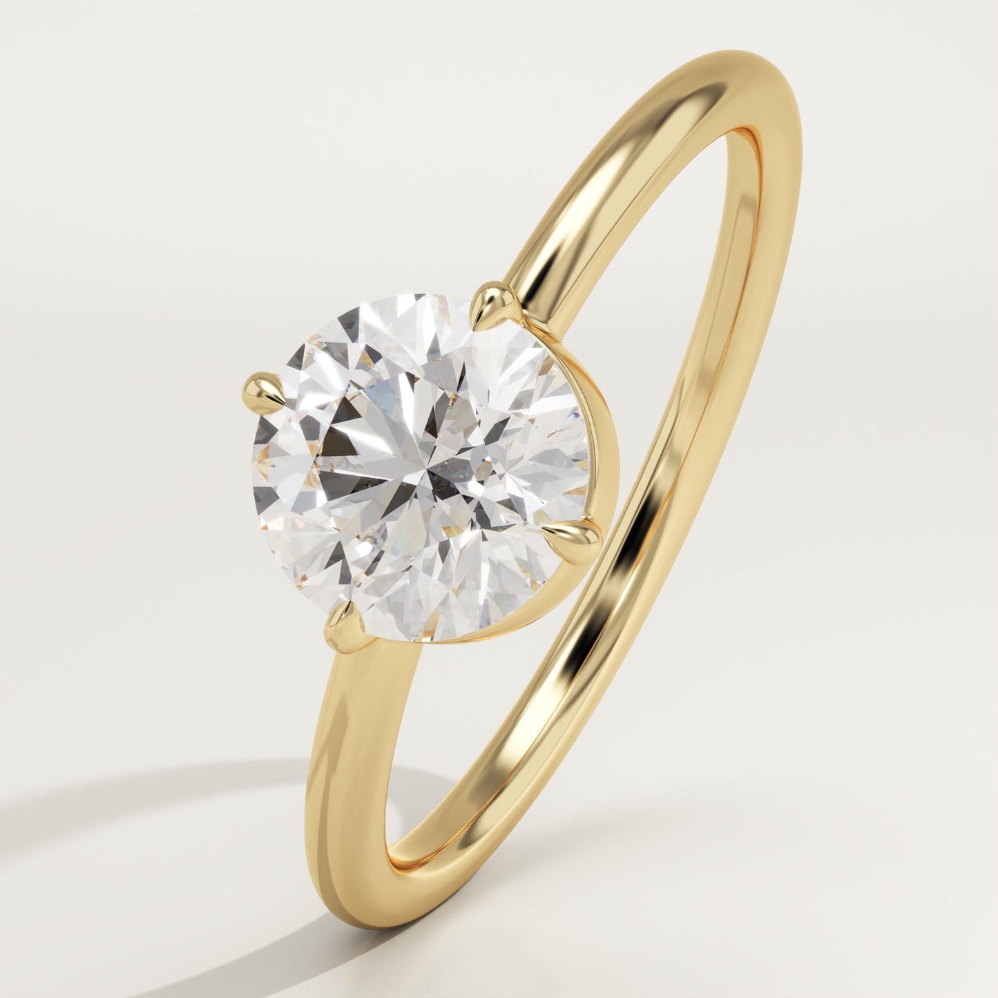 Round Cut Solitaire Lab-Grown Diamond Engagement Ring