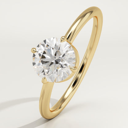 Round Cut Solitaire Lab-Grown Diamond Engagement Ring