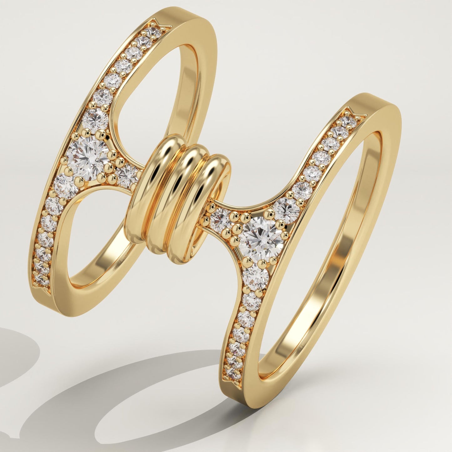 0.445 TCW Round Lab-Grown Diamond Double Shank Wedding Band