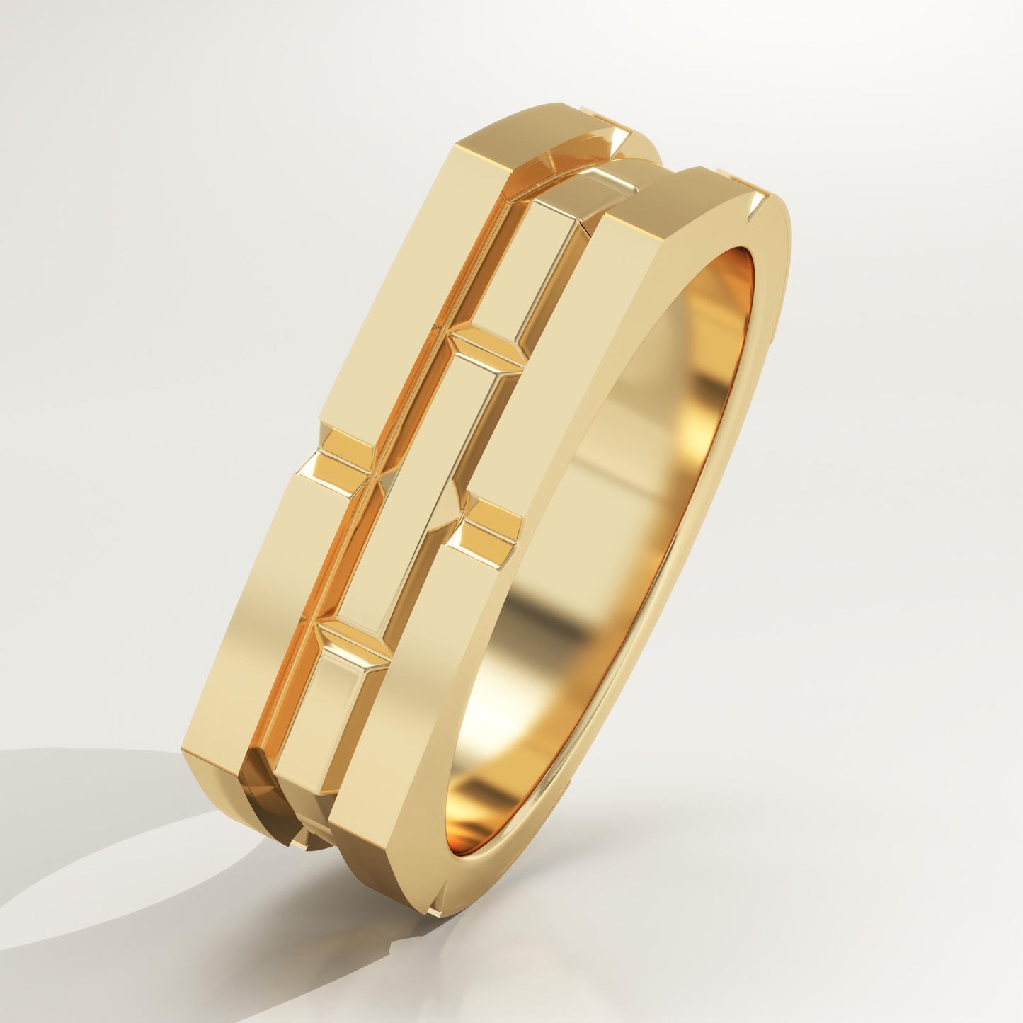 Geometric Wedding Band For Men