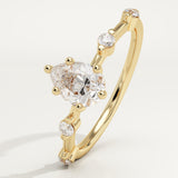 2.0 CT Pear Cut Dainty Pave Lab-Grown Diamond Engagement Ring