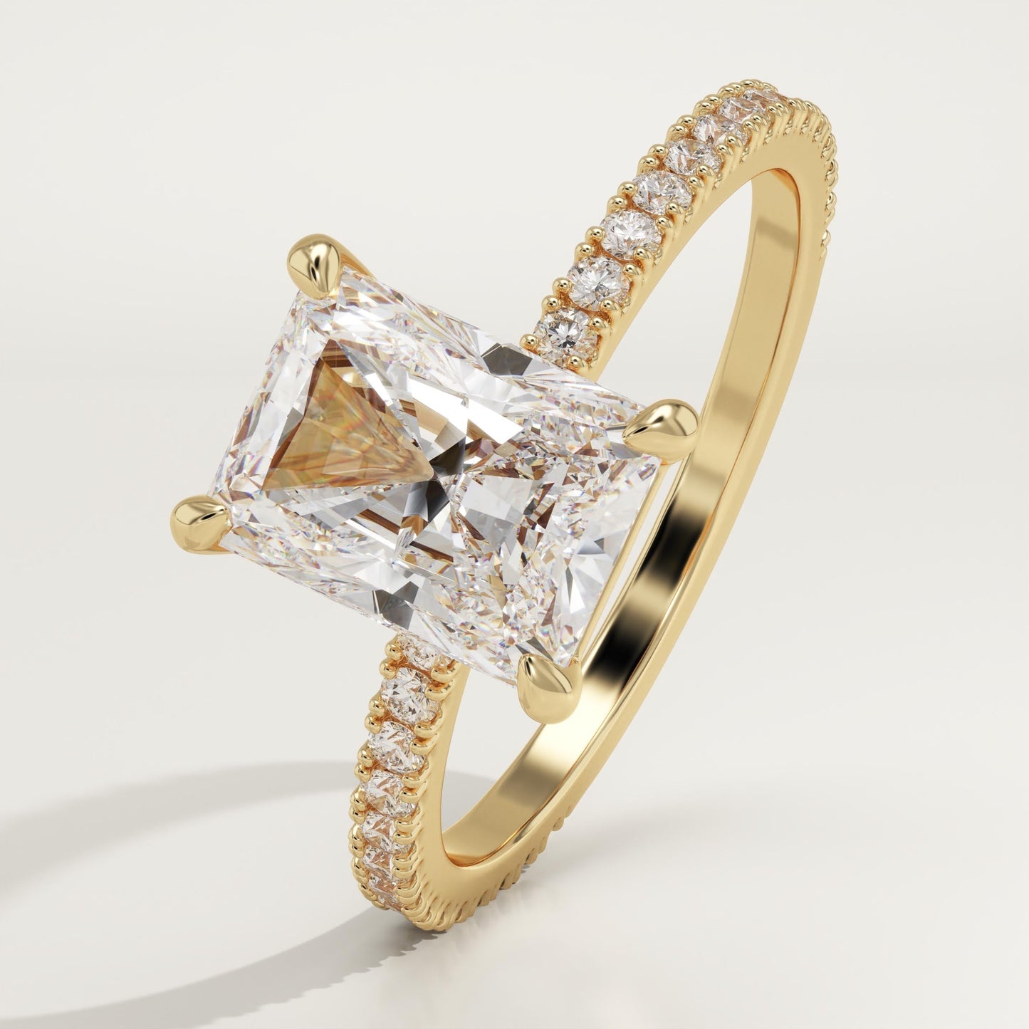 Radiant Cut Pave Lab-Grown Diamond Engagement Ring