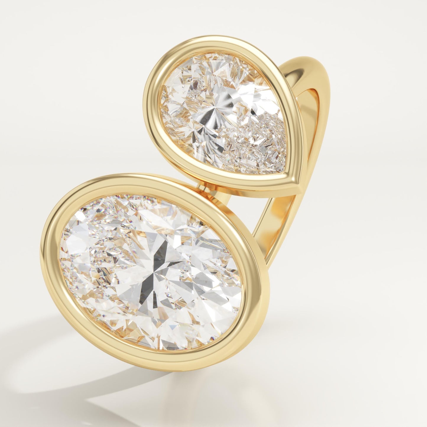 4.25 TCW Oval & Pear Cut Toi Et Moi Lab-Grown Diamond Engagement Ring