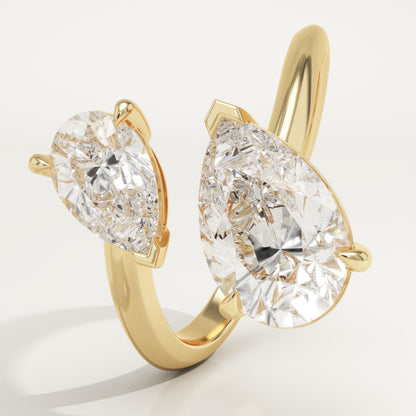 2.75 TCW Pear Cut Toi Et Moi Lab-Grown Diamond Engagement Ring