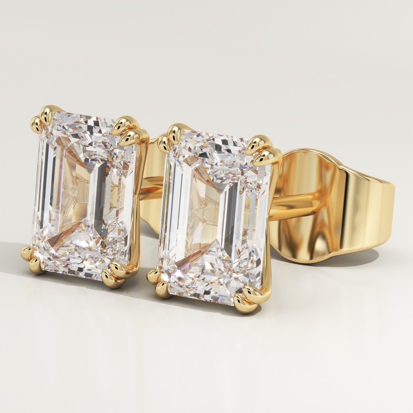1 TCW Emerald Lab-Grown Diamond Stud Earrings