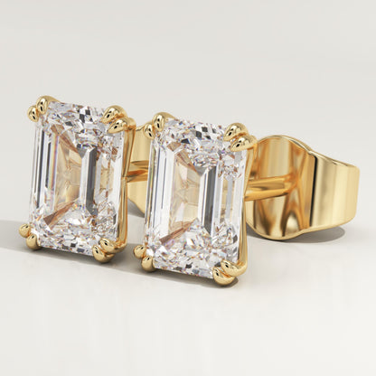 1 TCW Emerald Lab-Grown Diamond Stud Earrings