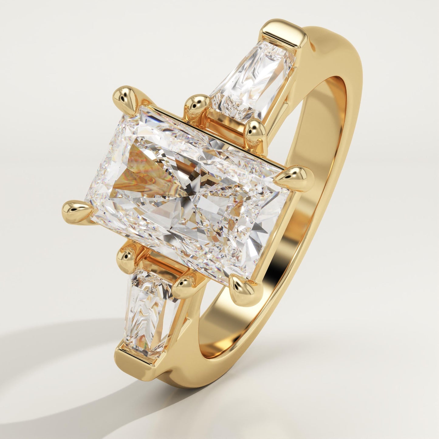 Radiant Cut Three Stone Lab-Grown Diamond Engagement Ring