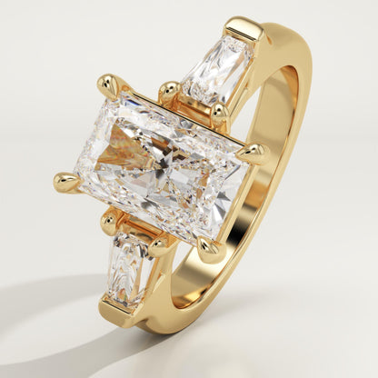 Radiant Cut Three Stone Lab-Grown Diamond Engagement Ring