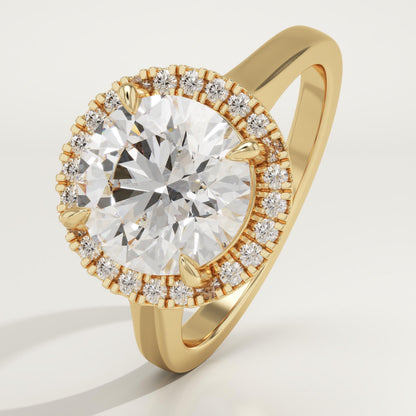 Round Cut Halo Lab-Grown Diamond Engagement Ring