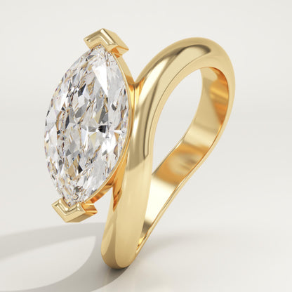 Marquise Cut Solitaire Lab-Grown Diamond Engagement Ring