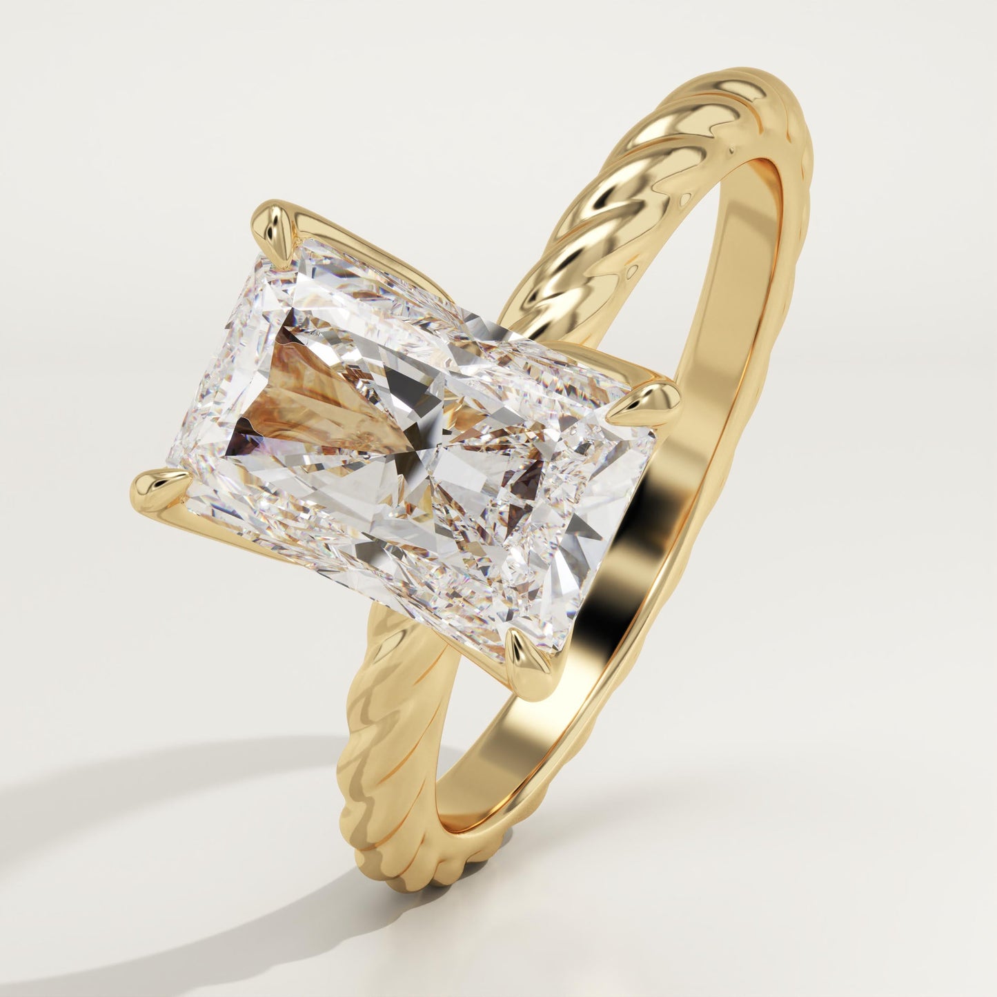 Radiant Cut Twisted Shank Lab-Grown Diamond Engagement Ring