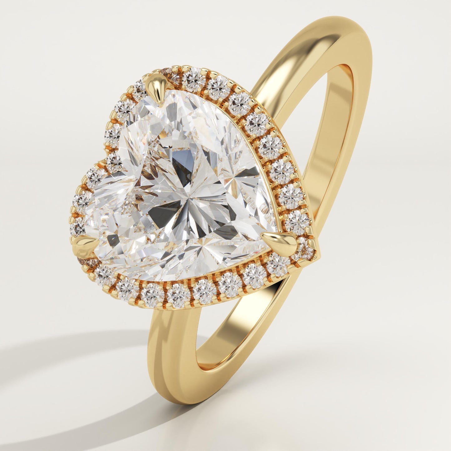 Heart Cut Halo Lab-Grown Diamond Engagement Ring
