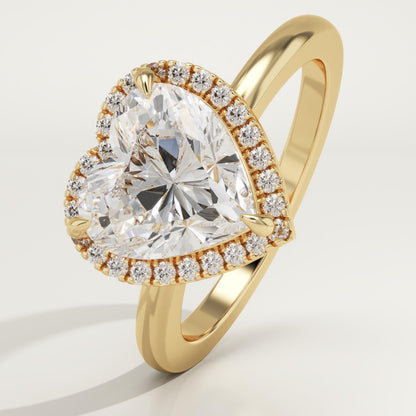Heart Cut Halo Lab-Grown Diamond Engagement Ring