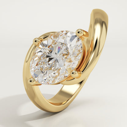 Oval Cut Solitaire Lab-Grown Diamond Engagement Ring