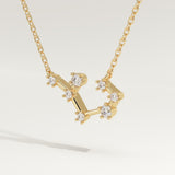 0.111 TCW Round Lab-Grown Diamond Saggitarius Constellation Necklace