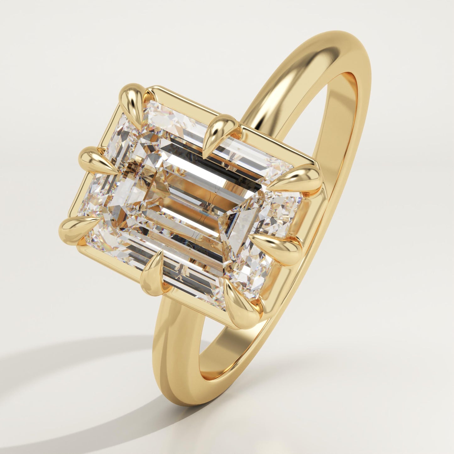 Emerald Cut Solitaire Lab-Grown Diamond Engagement Ring