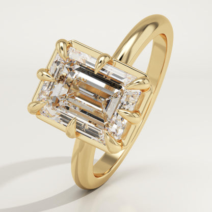 Emerald Cut Solitaire Lab-Grown Diamond Engagement Ring